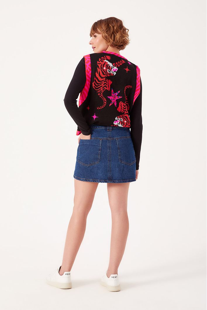Saia Jeans Bolsos