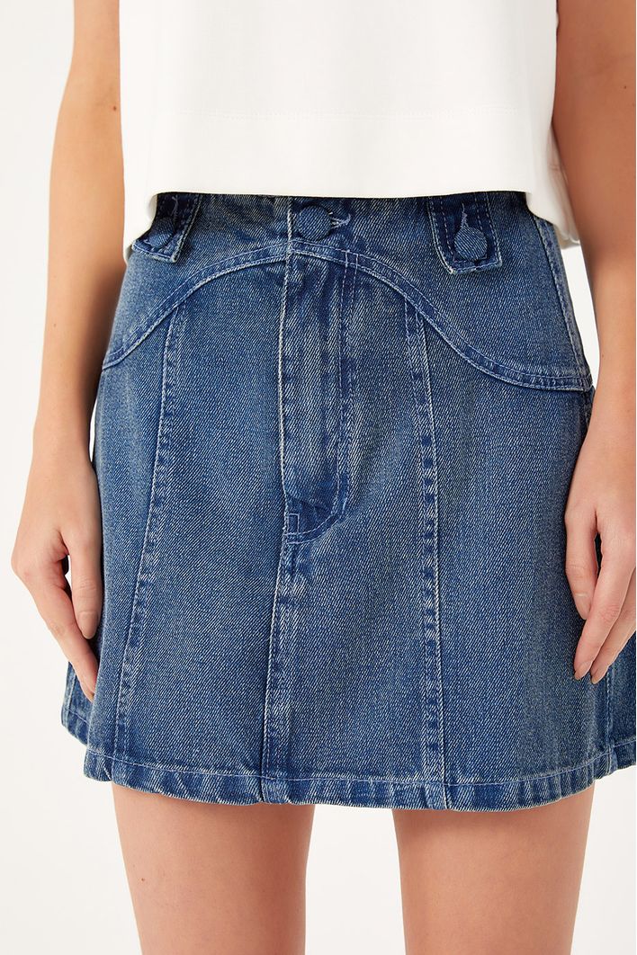 Saia Jeans Botoes