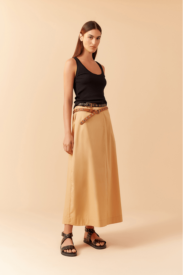 Saia Cropped Algodão Ampla