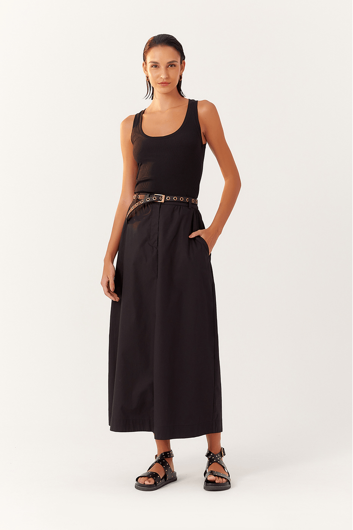 Saia Cropped Algodão Ampla