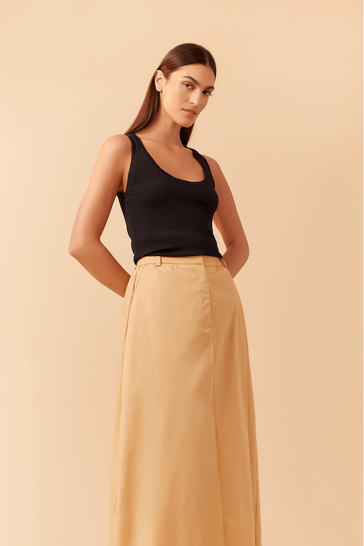 Saia Cropped Algodão Ampla