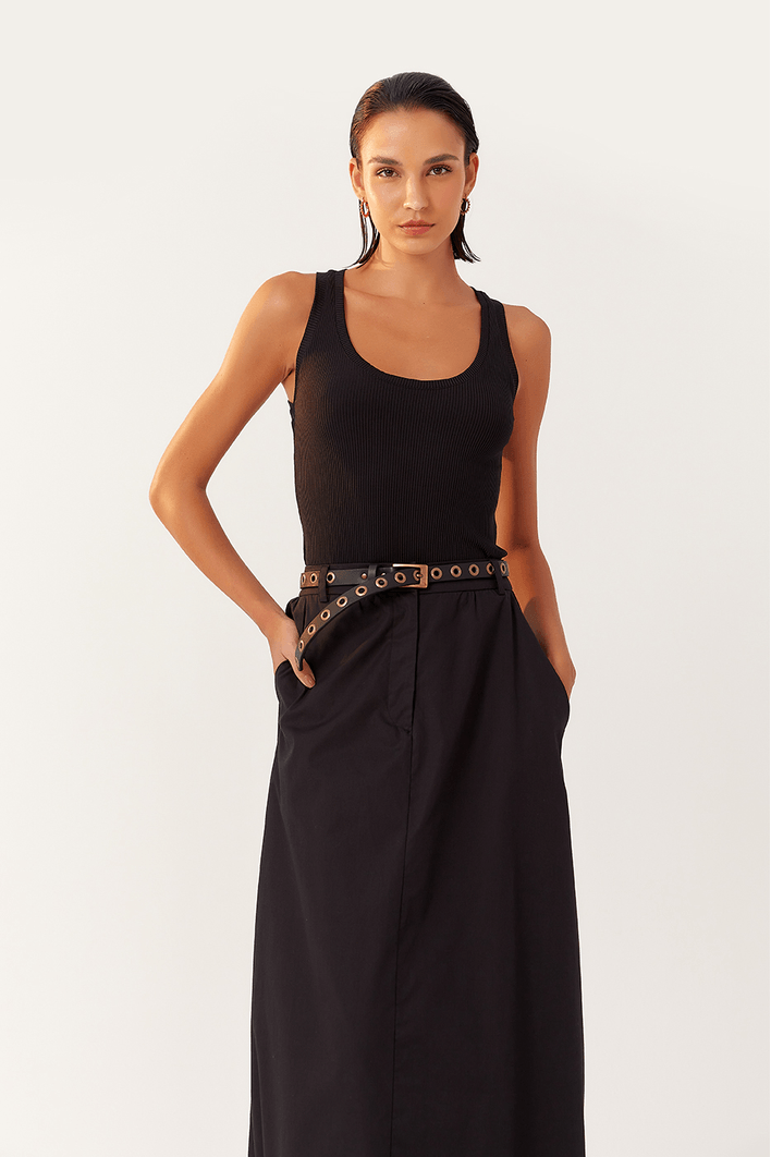 Saia Cropped Algodão Ampla