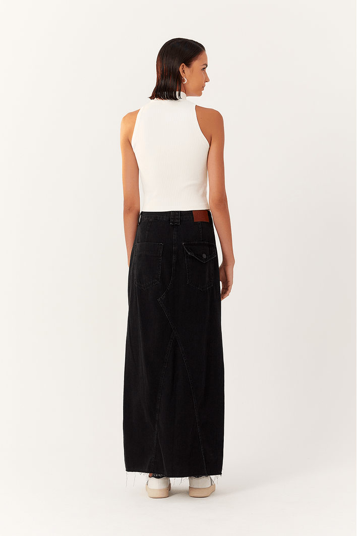 Saia Jeans Black Fenda