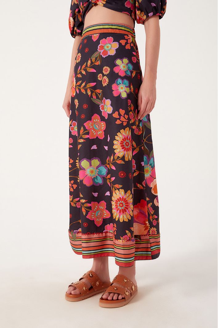Saia Cropped Estampa Saudade
