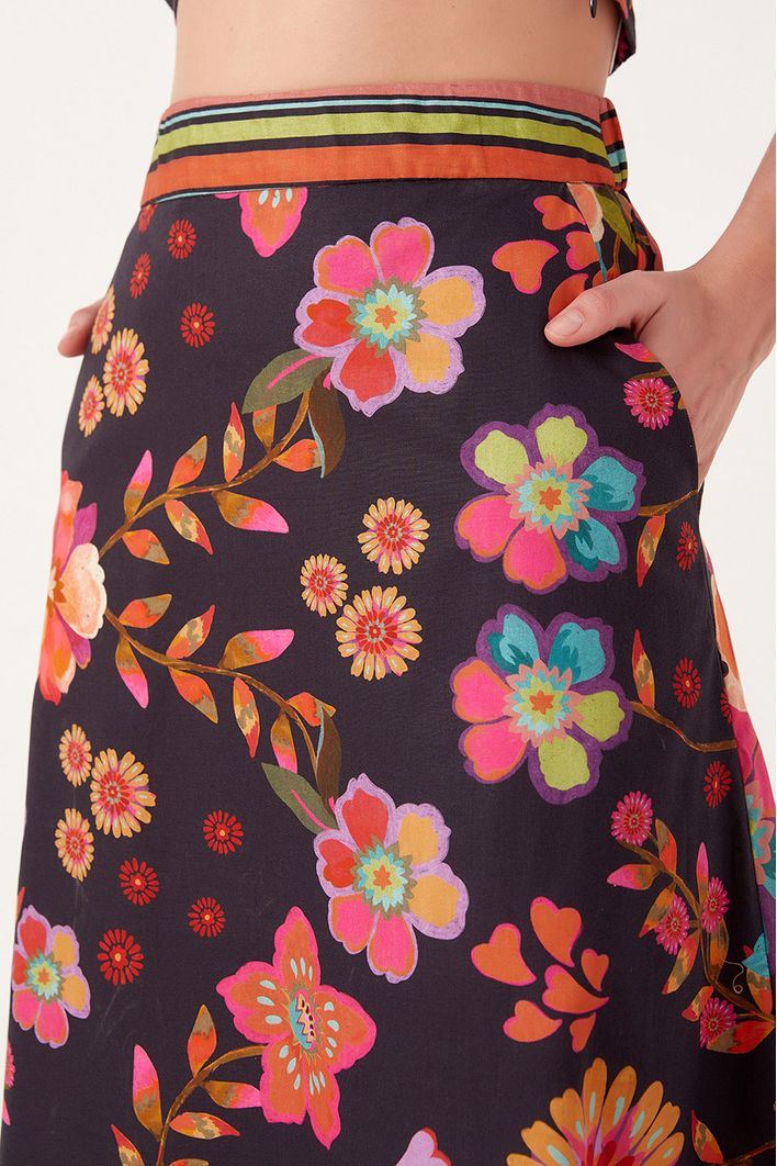 Saia Cropped Estampa Saudade