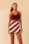 Saia Short Linho Estampa Diagonal