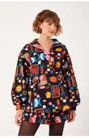 Parka Moletom Estampa Xadrez Místico