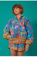 Casaco Puffer Double Estampa Jardineira