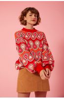 Casaco Tricot Jacquard Estampa Paixão