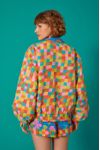 Casaco Puffer Double Estampa Jardineira