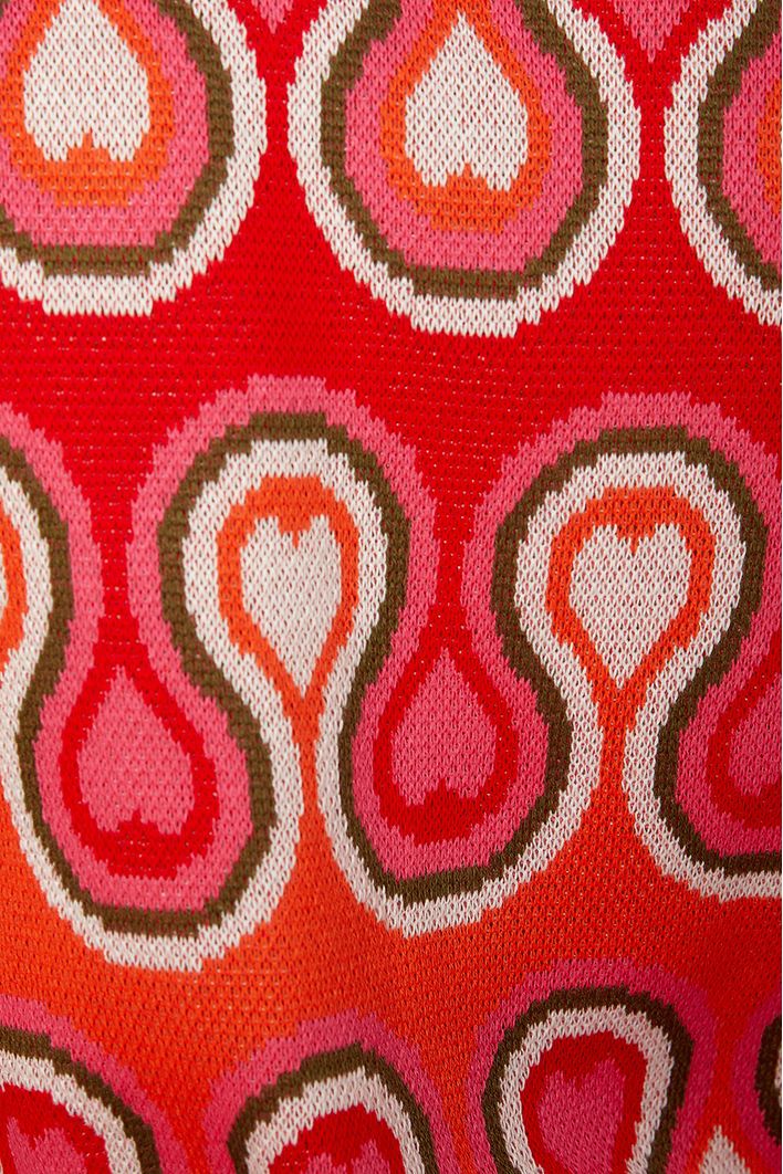 Casaco Tricot Jacquard Estampa Paixão