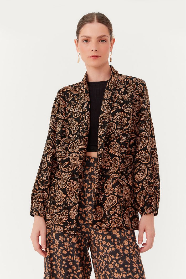 Blazer Linho Estampa Bonança