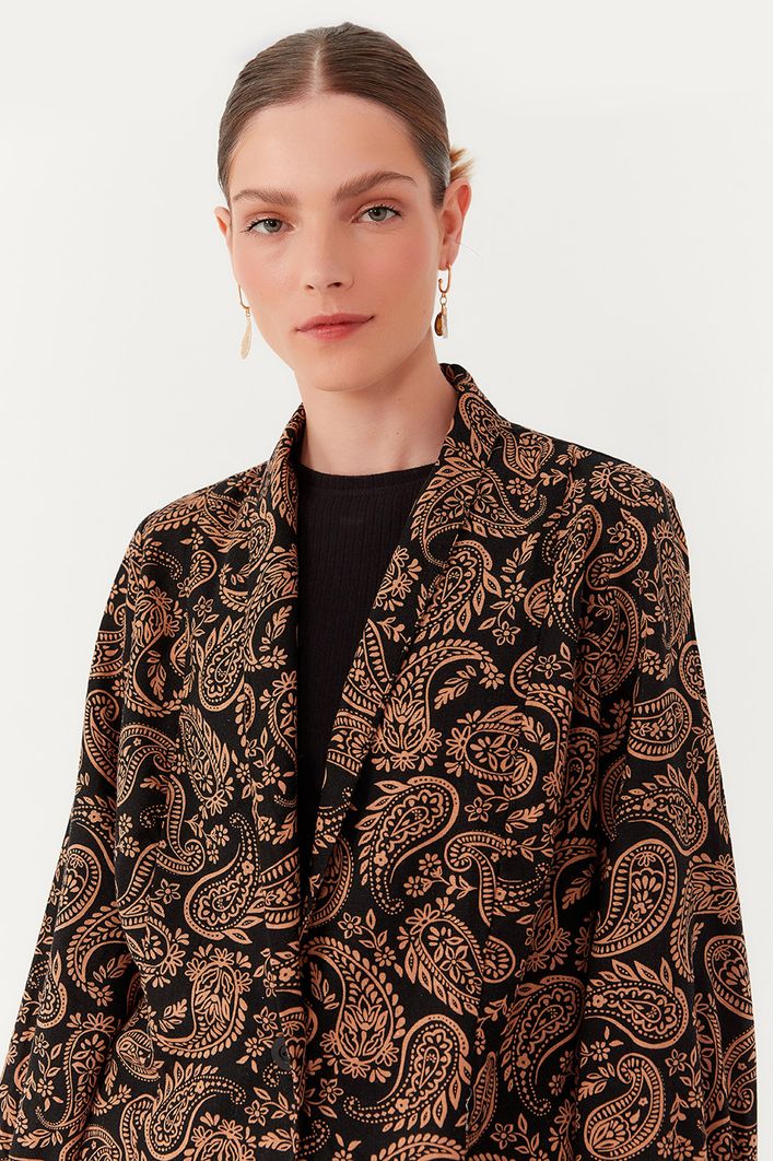 Blazer Linho Estampa Bonança