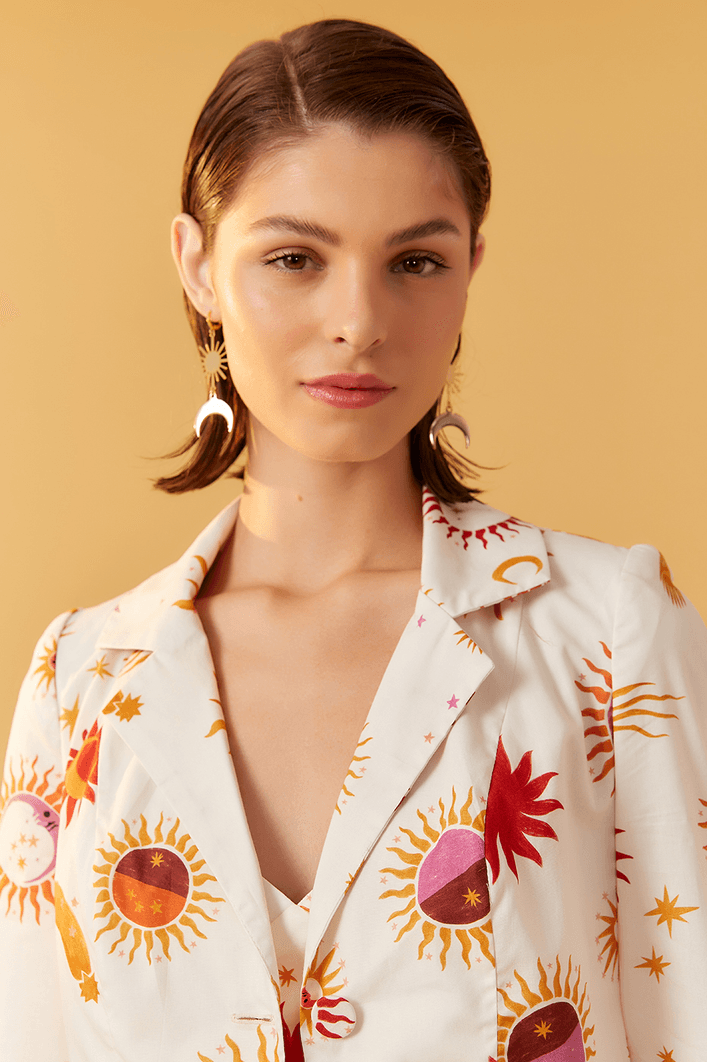 Blazer Cropped Estampa Cometa