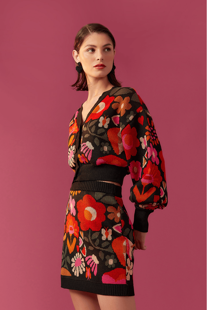 Casaco Tricot Jacquard Alice