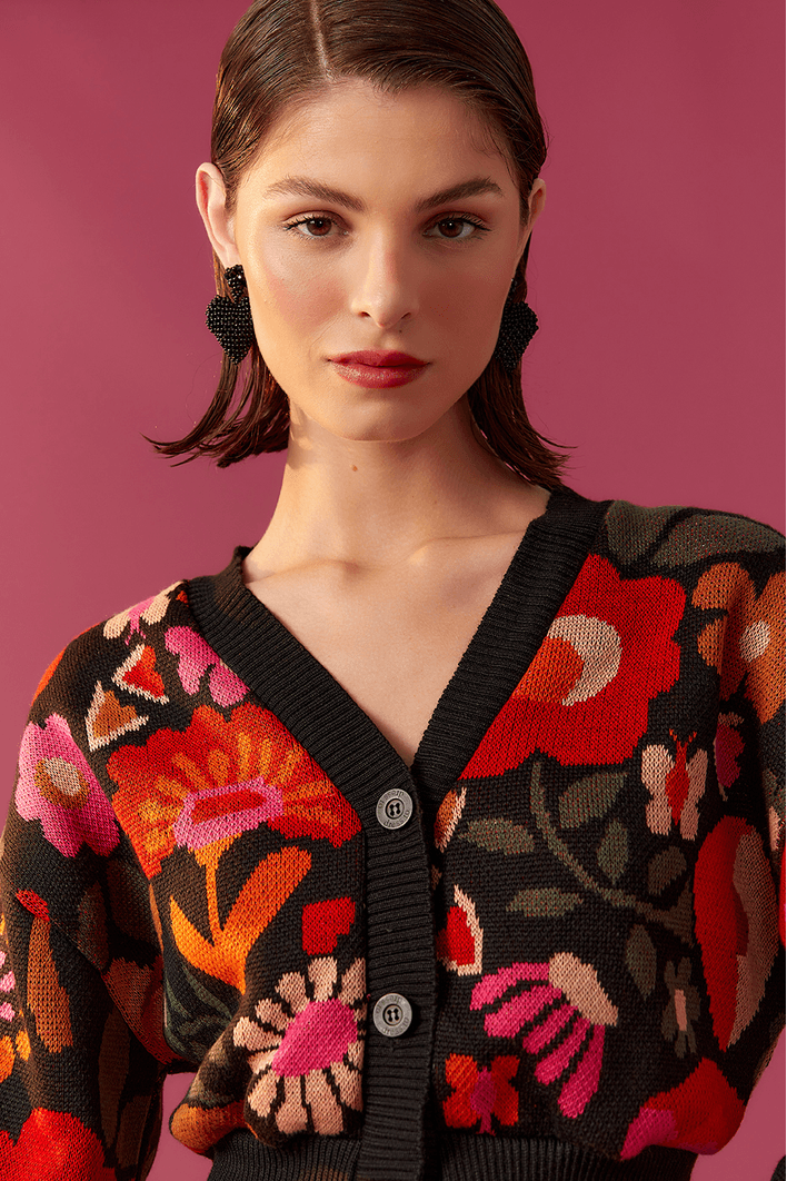 Casaco Tricot Jacquard Alice