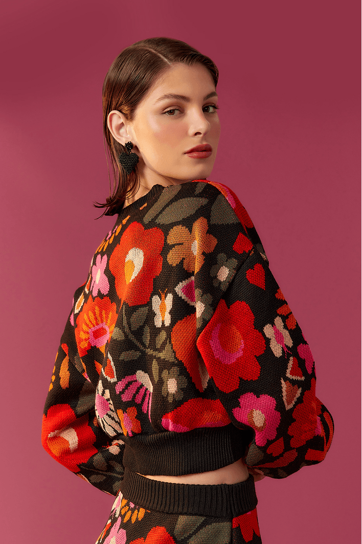 Casaco Tricot Jacquard Alice