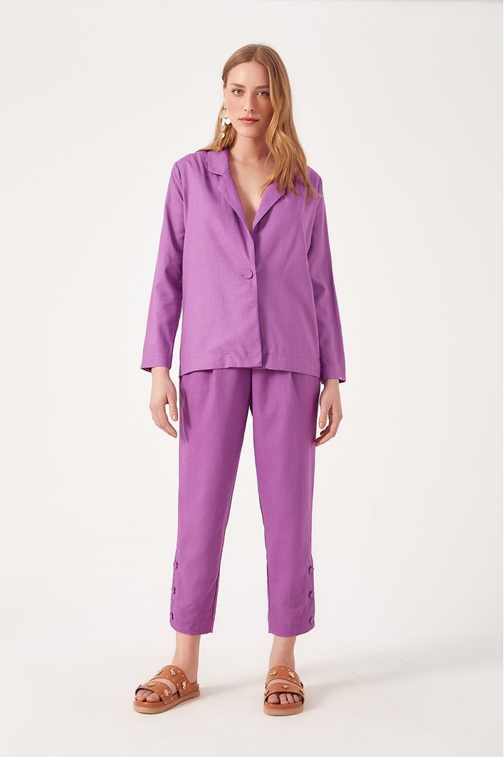 Blazer Linho Botoes Punho
