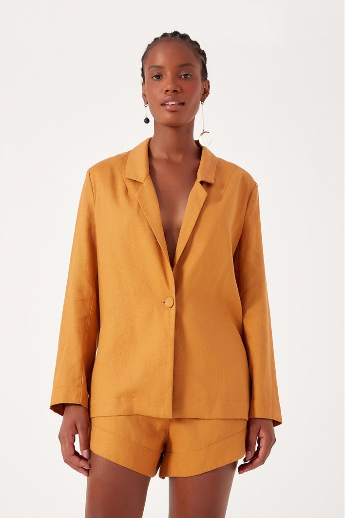 Blazer Linho Botoes Punho