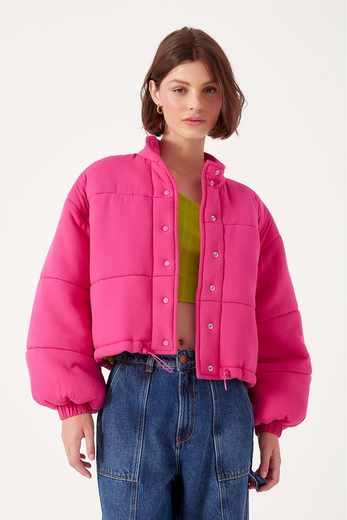 Casaco Puffer Bordado Love