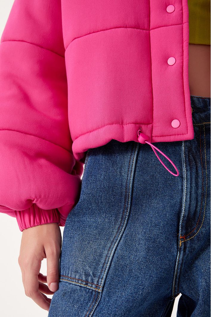 Casaco Puffer Bordado Love