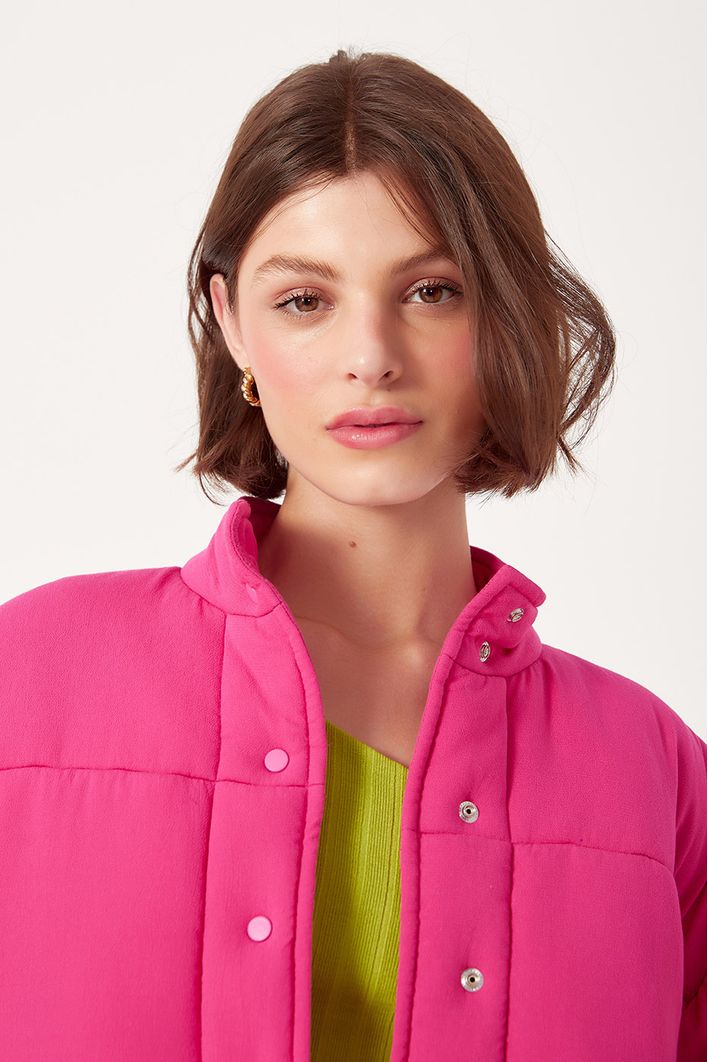 Casaco Puffer Bordado Love
