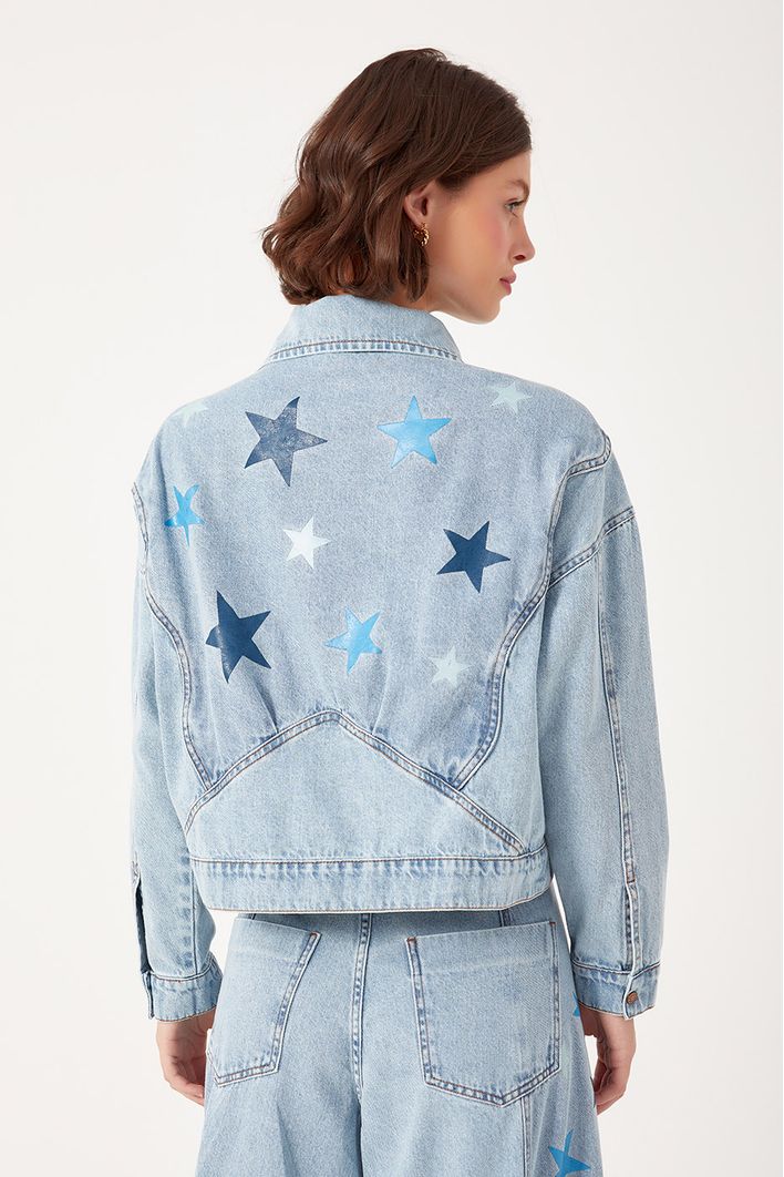 Jaqueta Jeans Detalhe Estrelinhas