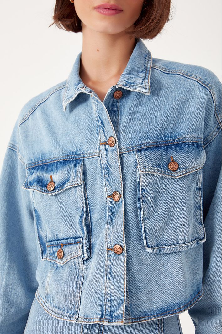 Jaqueta Jeans Bolsos