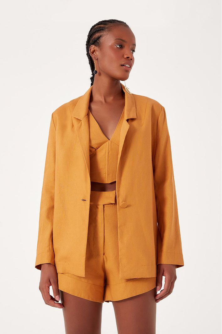 Blazer Linho Botoes Punho
