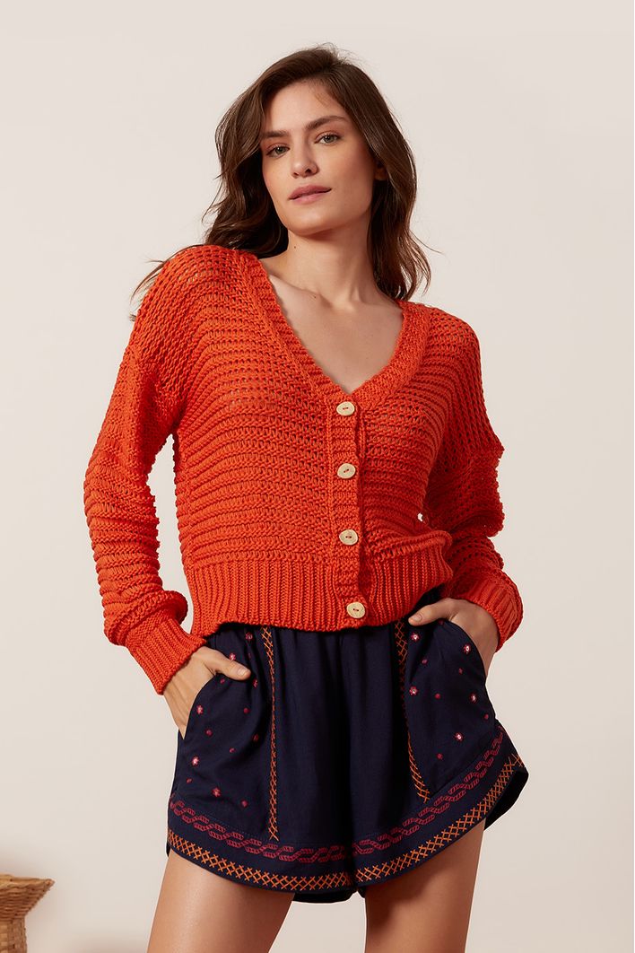Casaco Tricot Manga Confort