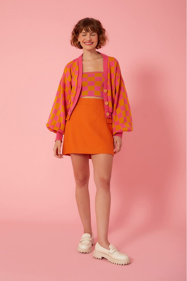 Casaco Tricot Jacquard Xadrezinho