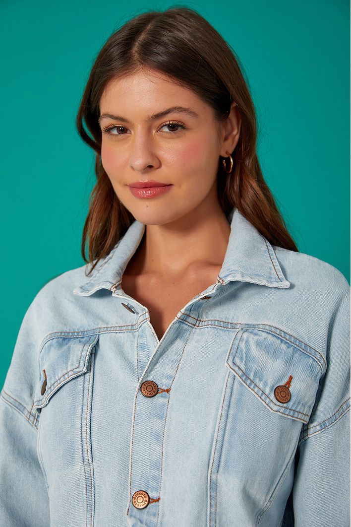 Jaqueta Jeans Bicolor