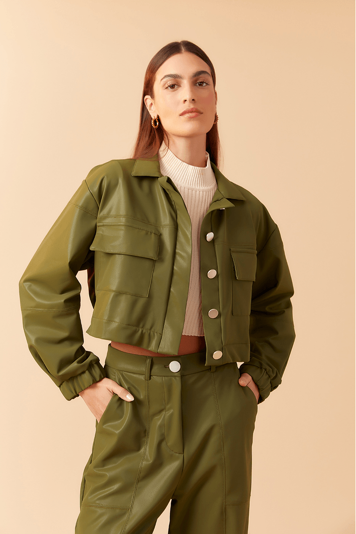 Jaqueta Cropped Malha Leather - 06.19.0611|2104