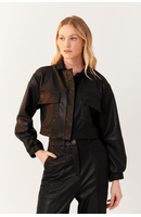 Jaqueta Cropped Malha Leather