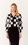 Casaco Tricot Mix Quadrado