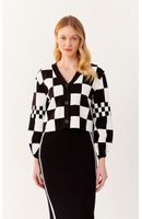 Casaco Tricot Mix Quadrado