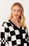 Casaco Tricot Mix Quadrado
