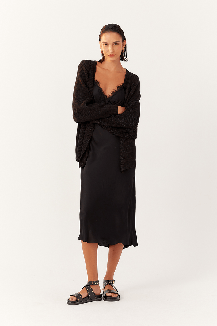Cardigãn Tricot Lurex