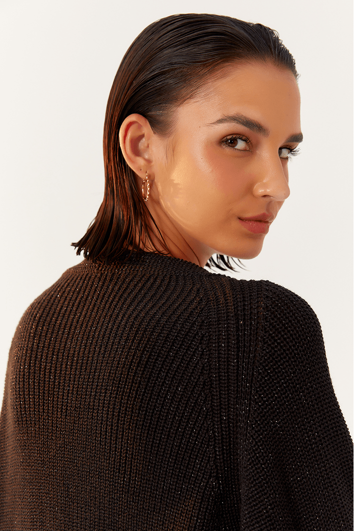 Cardigãn Tricot Lurex