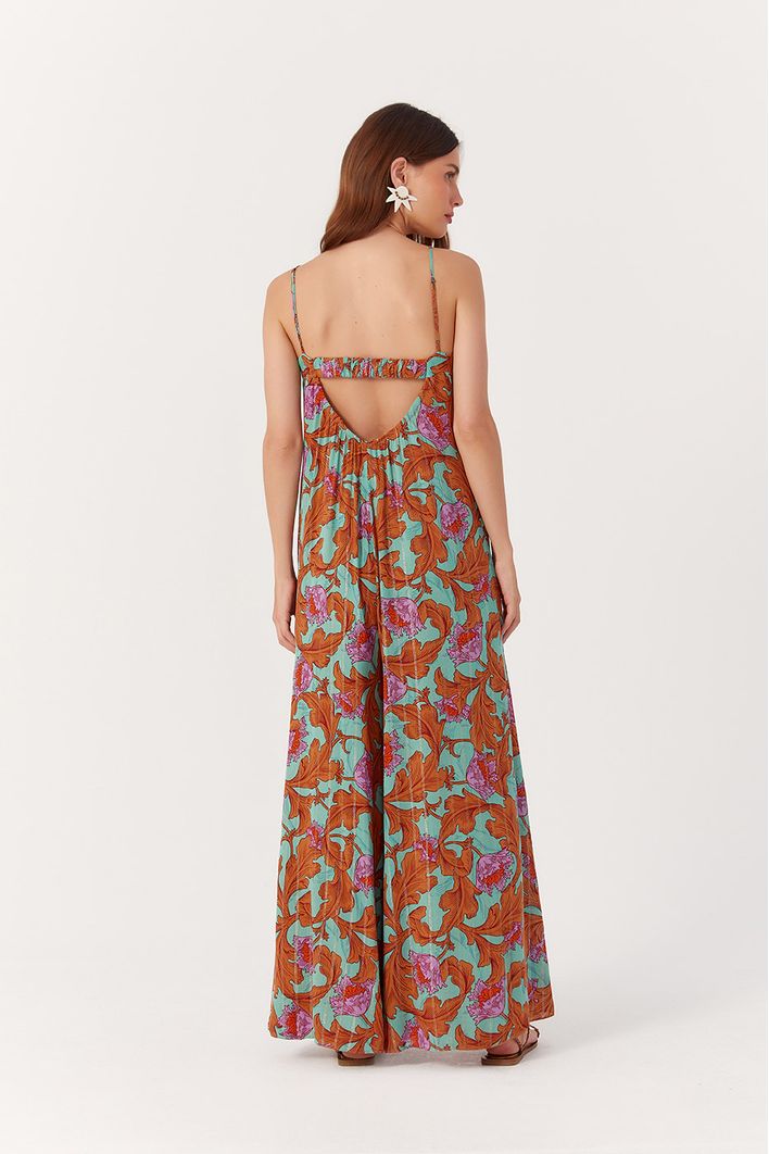 Macacão Lurex Estampa Art Nouveau