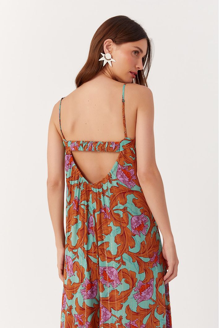 Macacão Lurex Estampa Art Nouveau