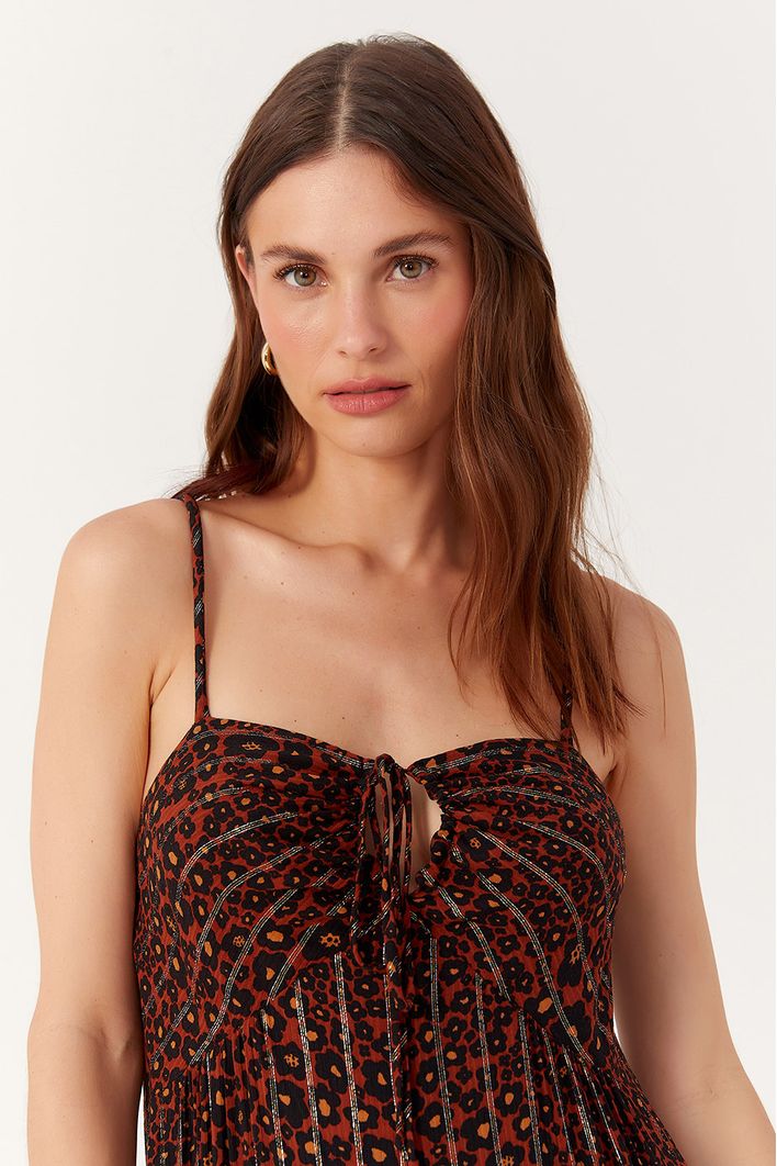 Macacão Lurex Estampa Nina