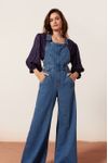 Jardineira Jeans Pespontos