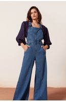 Jardineira Jeans Pespontos