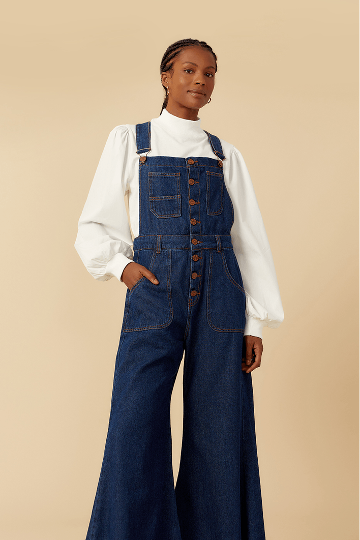 Jardineira Jeans Botões