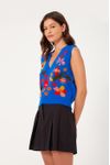 Colete Tricot Jacquard Jardineira