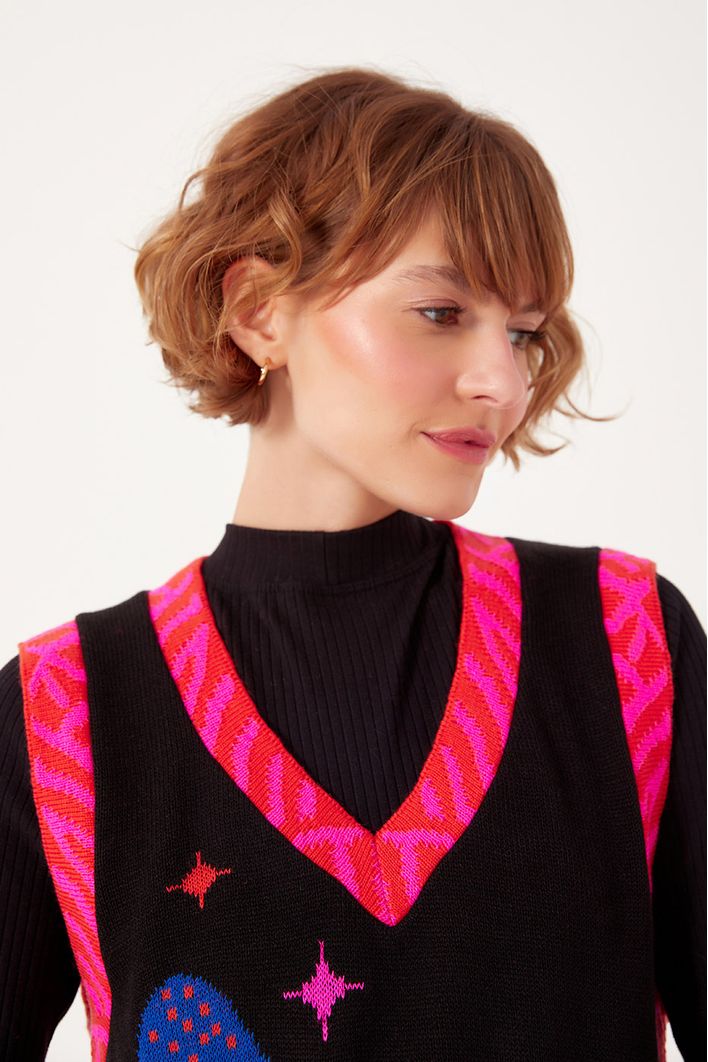 Colete Tricot Jacquard Tiger