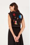Colete Cropped Linho Bordado Mystic