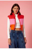 Colete Puffer Recortes