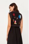 Colete Cropped Linho Bordado Mystic